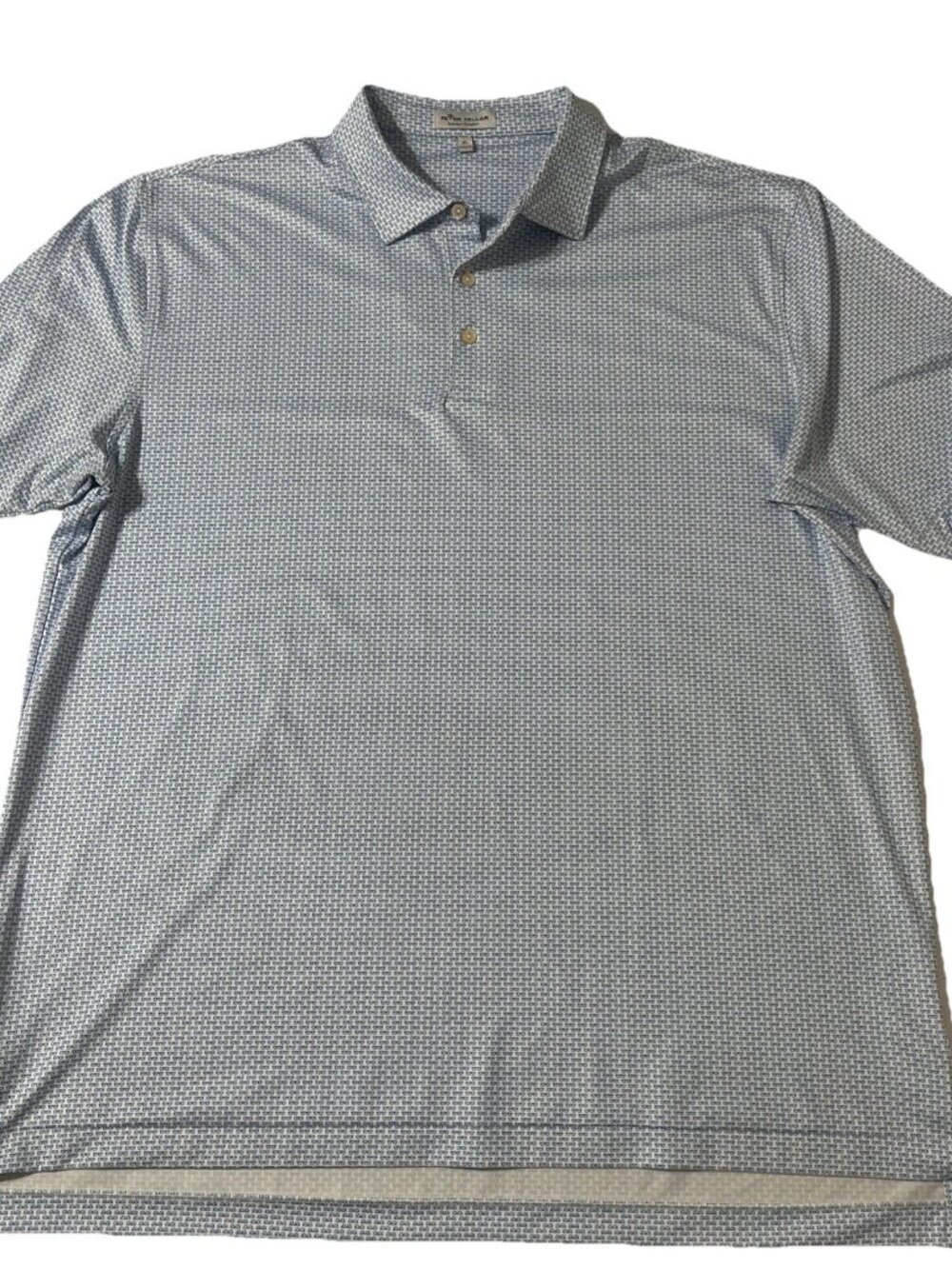 Peter Millar Summer Comfort Golf Polo XL Blue Sunglasses Allover Print Stretch